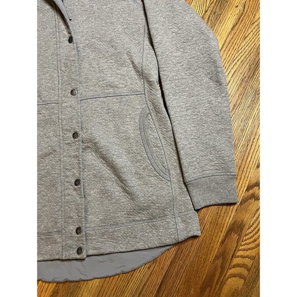 North Face Re-Source Snap Long Hoodie Jacket Medium Gray Women's - Picture 3 of 15